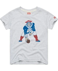 Homage Big Boys and Girls Ash New England Patriots 1979 Tri-Blend T-Shirt