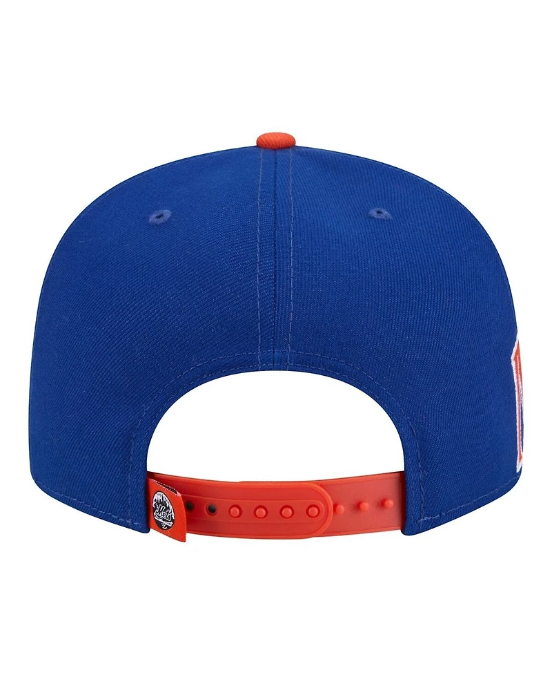New Era Men's Royal/Orange New York Mets Stretched Two-Tone 9FIFTY Adjustable Hat
