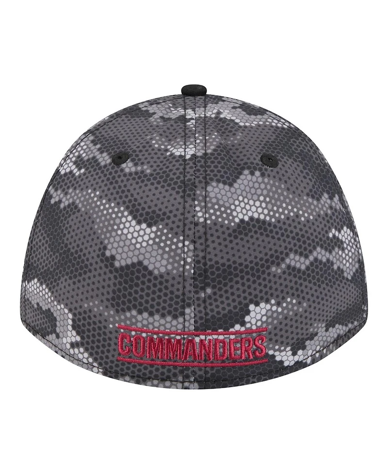 New Era Men's Black Washington Commanders Camo A-Frame 39THIRTY Flex Hat