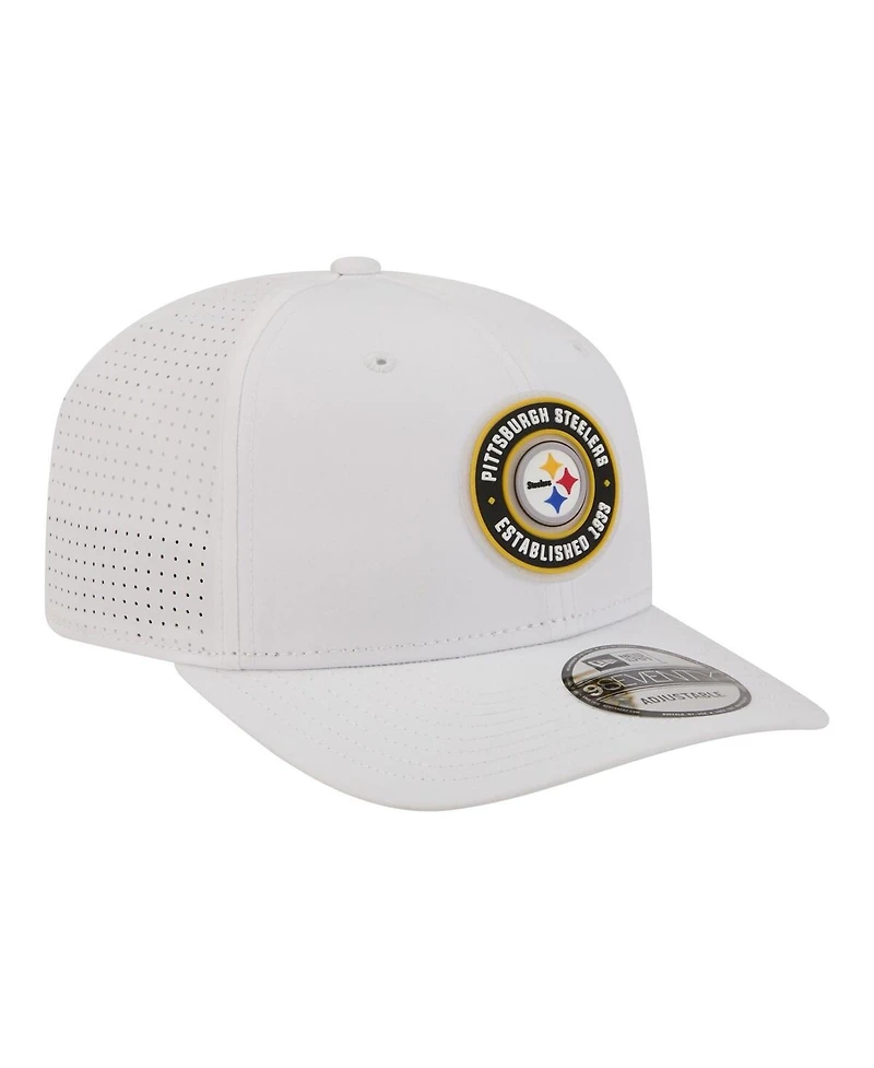 New Era Men's White Pittsburgh Steelers Coolera 9SEVENTY Adjustable Hat