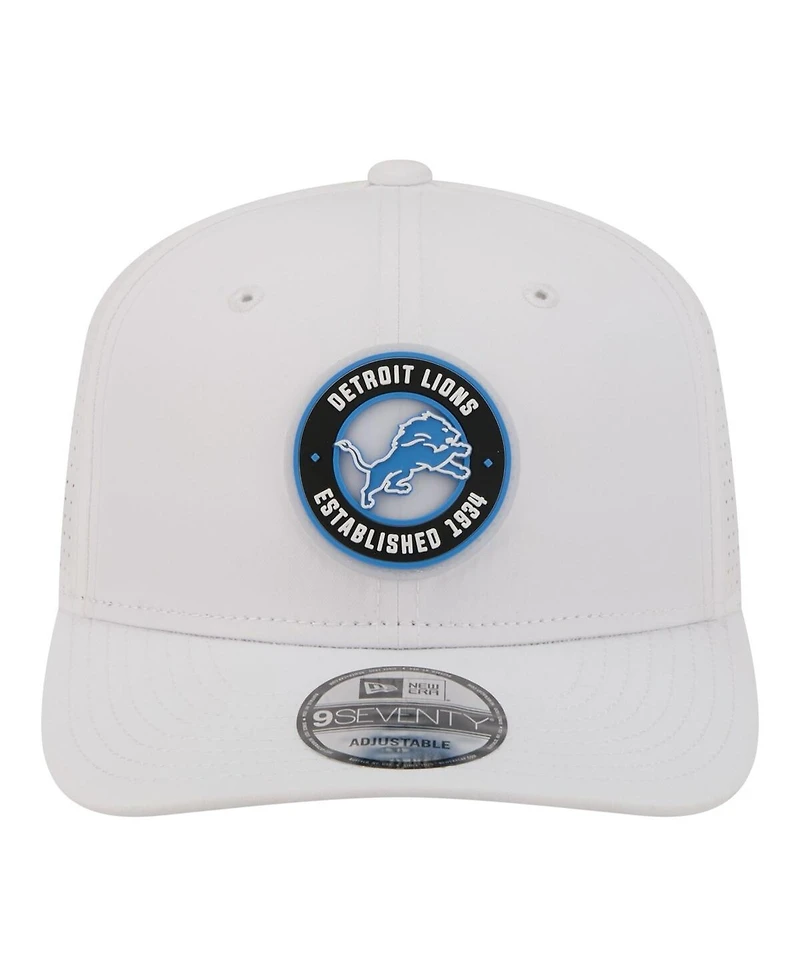 New Era Men's White Detroit Lions Coolera 9SEVENTY Adjustable Hat