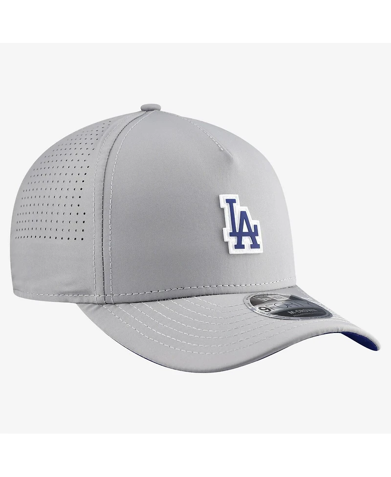New Era Men's Gray Los Angeles Dodgers Micro Logo 9FORTY M-Crown A-Frame Adjustable Hat