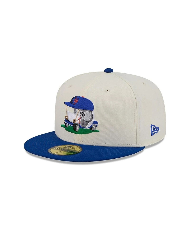 New Era Men's Cream/Royal York Mets Bullpen Cart 59FIFTY Fitted Hat