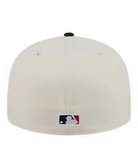 New Era Men's Cream/Navy Atlanta Braves Bullpen Cart 59FIFTY Fitted Hat