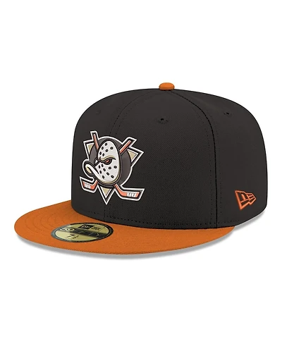 New Era Men's Black Anaheim Ducks Core Logo Two-Tone 59FIFTY Fitted Hat