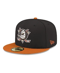 New Era Men's Black Anaheim Ducks Core Logo Two-Tone 59FIFTY Fitted Hat