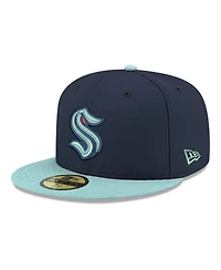 New Era Men's Navy Seattle Kraken Core Logo Two-Tone 59FIFTY Fitted Hat