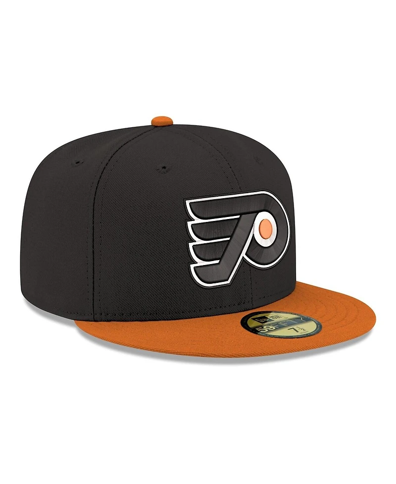 New Era Men's Black Philadelphia Flyers Core Logo Two-Tone 59FIFTY Fitted Hat