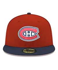 New Era Men's Red Montreal Canadiens Core Logo Two-Tone 59FIFTY Fitted Hat