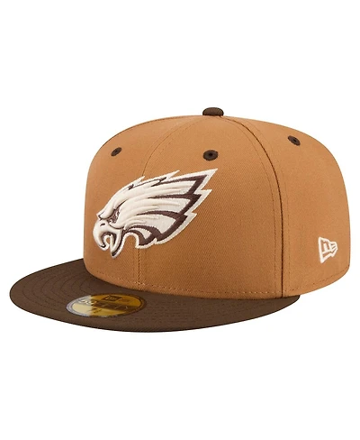 New Era Men's Light Brown/Dark Brown Philadelphia Eagles Two-Tone Walnut 59FIFTY Fitted Hat