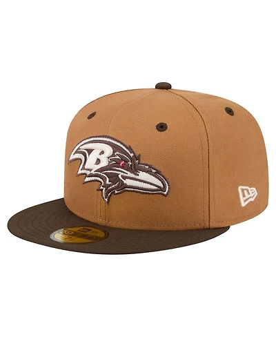 New Era Men's Light Brown/Dark Brown Baltimore Ravens Two-Tone Walnut 59FIFTY Fitted Hat