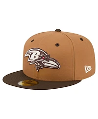 New Era Men's Light Brown/Dark Brown Baltimore Ravens Two-Tone Walnut 59FIFTY Fitted Hat