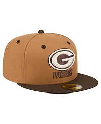 New Era Men's Light Brown/Dark Brown Green Bay Packers Two-Tone Walnut 59FIFTY Fitted Hat