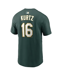 Nike Men's Nick Kurtz Green Athletics Home Name and Number T-Shirt