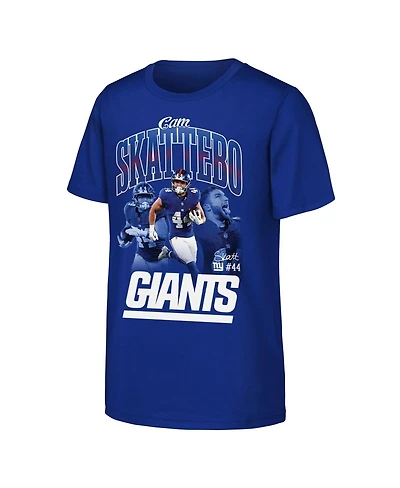 Outerstuff Big Boys and Girls Cam Skattebo Royal New York Giants Triple Pic T-Shirt