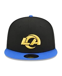 New Era Men's Black/Royal Los Angeles Rams 9FIFTY Snapback Hat