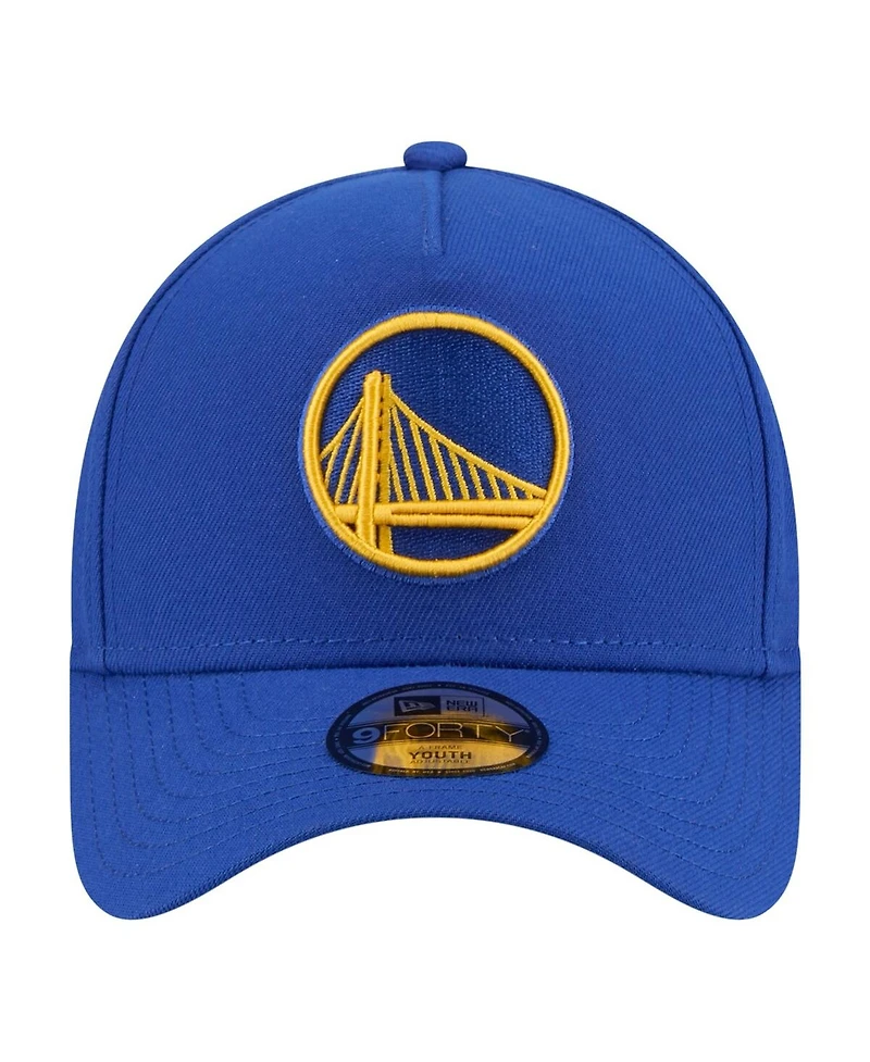 New Era Big Boys and Girls Royal Golden State Warriors 9FORTY A-Frame Adjustable Hat