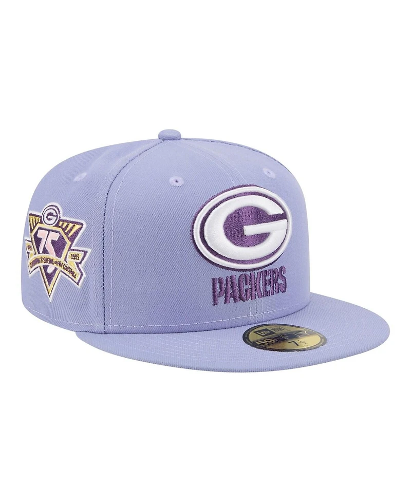 New Era Men's Light Purple Green Bay Packers Lavender Bloom 59FIFTY Fitted Hat