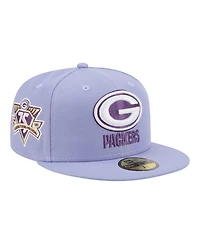 New Era Men's Light Purple Green Bay Packers Lavender Bloom 59FIFTY Fitted Hat