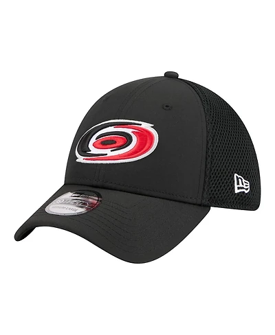 New Era Men's Black Carolina Hurricanes Logo 39THIRTY Flex Hat
