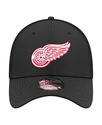 New Era Men's Black Detroit Red Wings Logo 39THIRTY Flex Hat