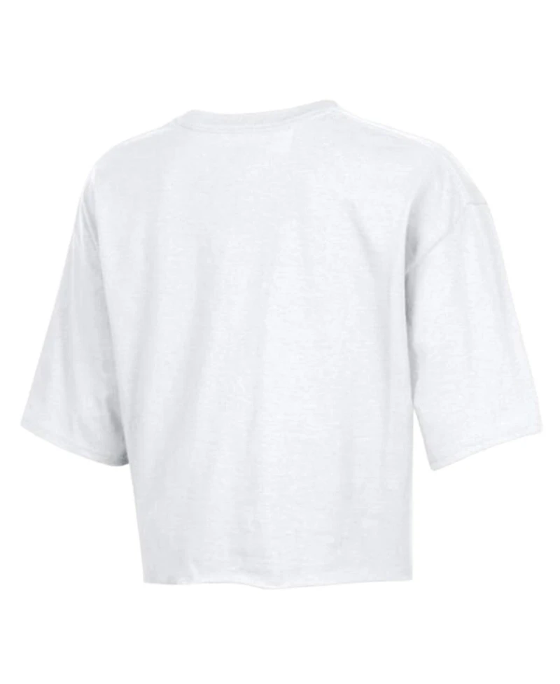 Champion Women's White San Francisco 49ers Boyfriend Cropped T-Shirt