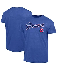 Champion Men's Royal Atlanta Braves Cooperstown Wordmark Lockup Tri-Blend T-Shirt