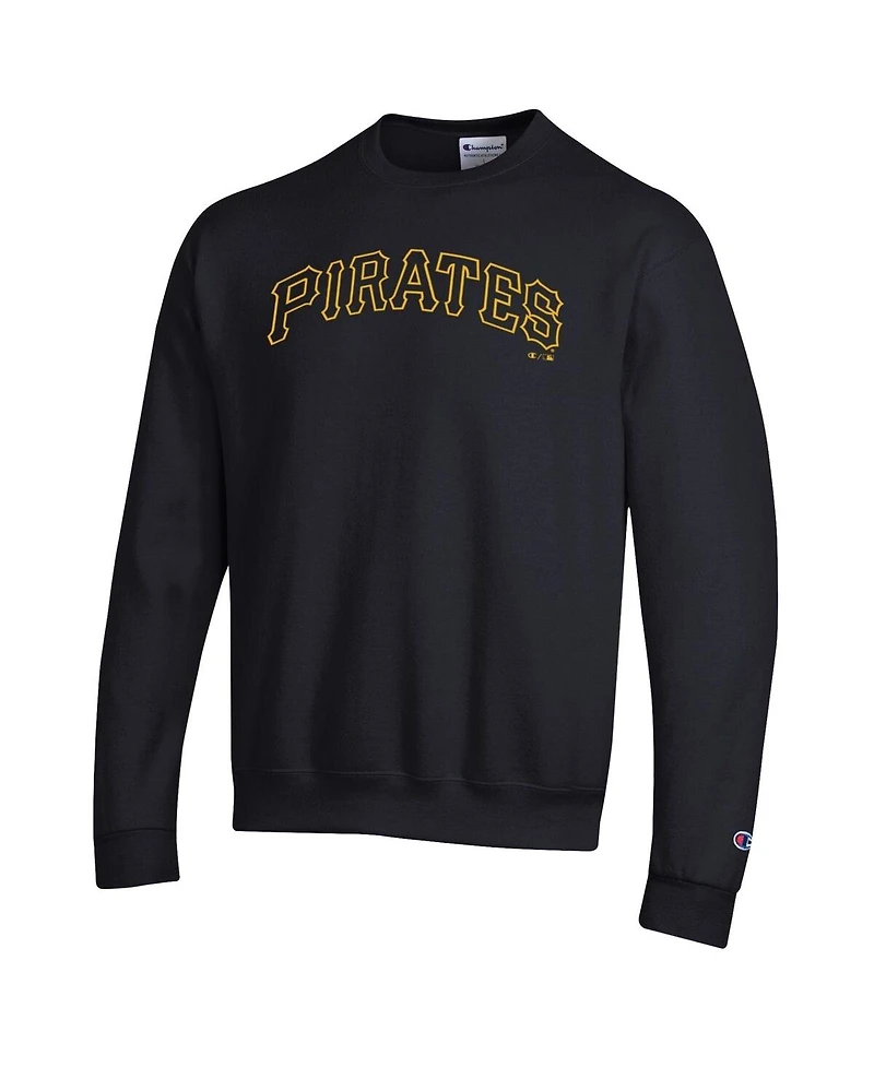 Champion Men's Black Pittsburgh Pirates Powerblend Wordmark Sweatshirt