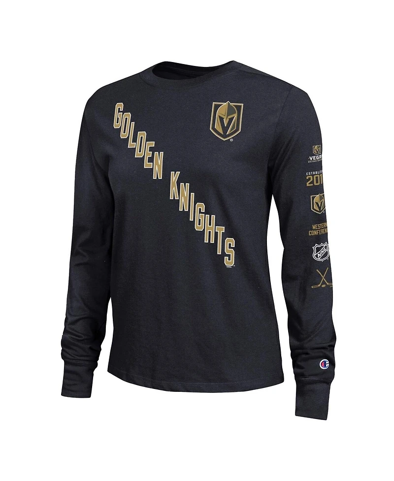 Champion Women's Black Vegas Golden Knights 2-Hit Long Sleeve T-Shirt
