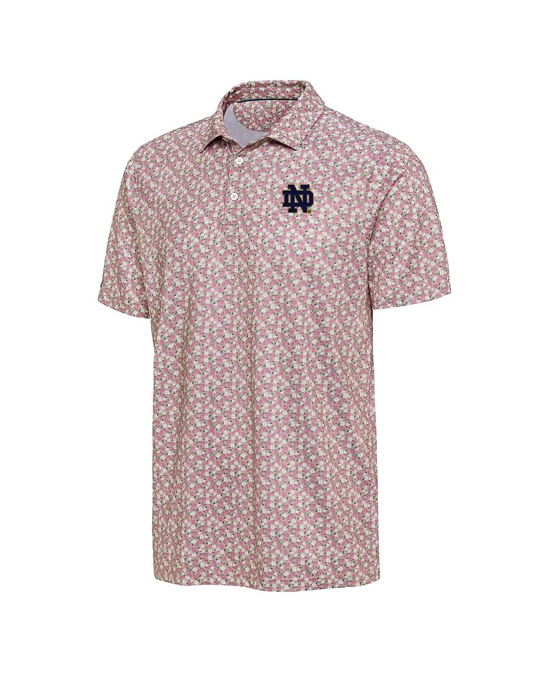 Antigua Men's Pink Notre Dame Fighting Irish Desert Dry Dogwood Polo Shirt