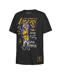 Mitchell & Ness Big Boys and Girls Luka Doncic Black Los Angeles Lakers Chalked Up Player Name Number T-Shirt