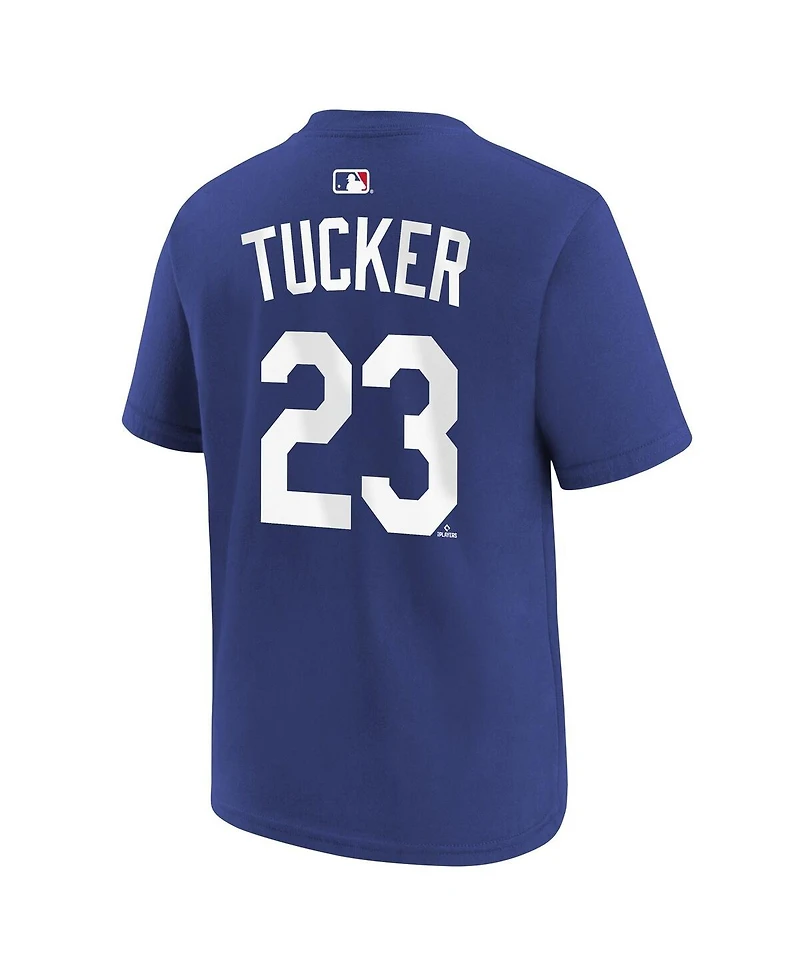 Nike Big Boys and Girls Kyle Tucker Royal Los Angeles Dodgers Name Number T-Shirt