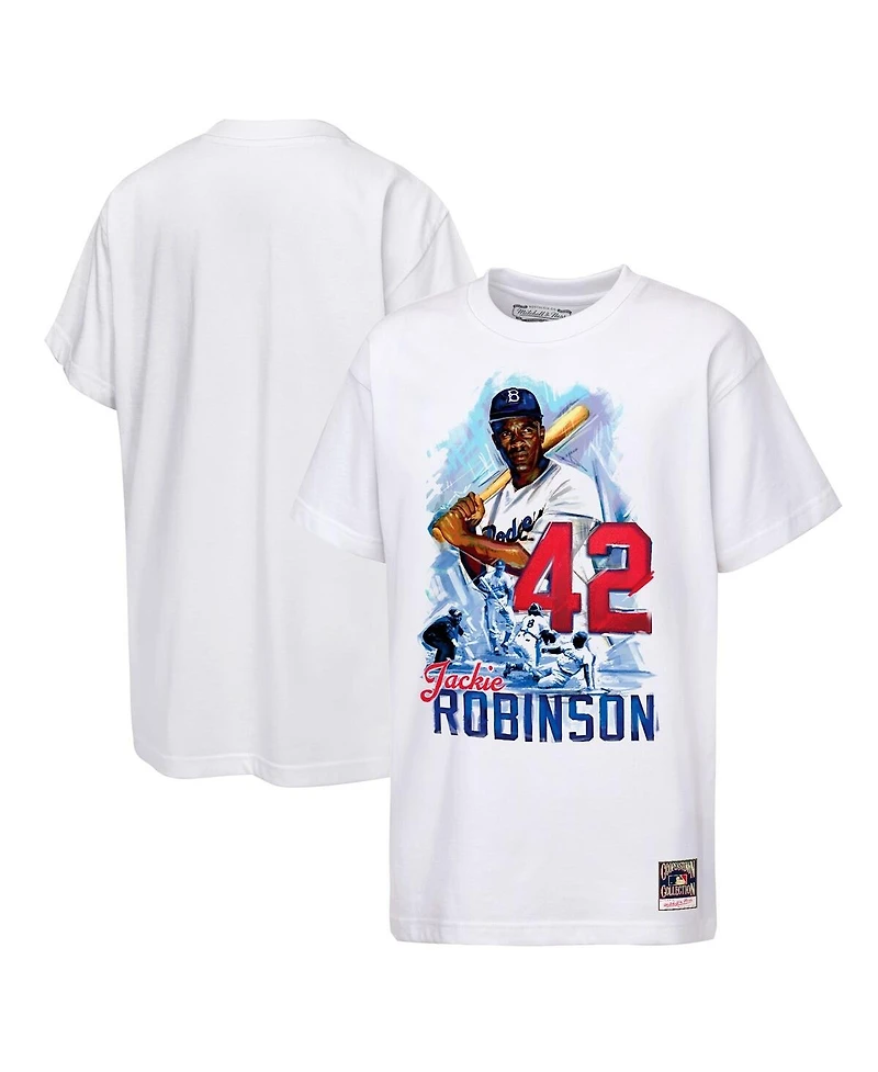Mitchell & Ness Big Boys and Girls Jackie Robinson White Los Angeles Dodgers Legacy T-Shirt