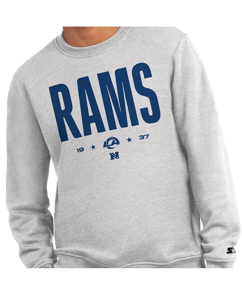 Starter Men's Ash Los Angeles Rams Port Co Sweatshirt
