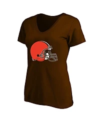 Fanatics Women's Shedeur Sanders Brown Cleveland Browns Plus Name and Number V-Neck T-Shirt