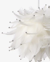 Holiday Lane Gilded Glamour White Feather Ball Ornament, Macy's Exclusive