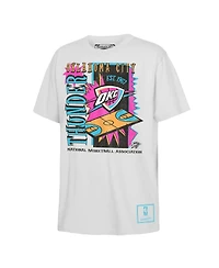 Mitchell & Ness Big Boys and Girls White Oklahoma City Thunder Neon Court Shock T-Shirt