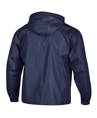 Champion Men's Navy Dallas Cowboys Packable Hooded Windbreaker Half-Zip Jacket