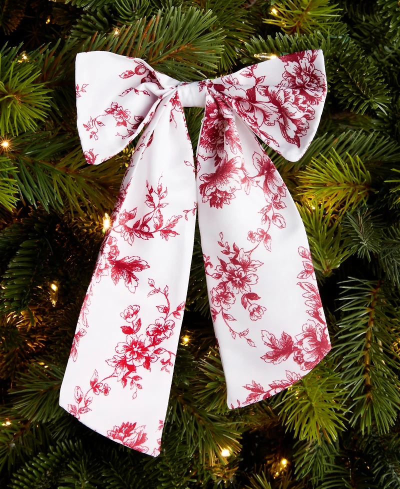 Holiday Lane Holiday Toile Bow Ornament with Clip, Macy's Exclusive