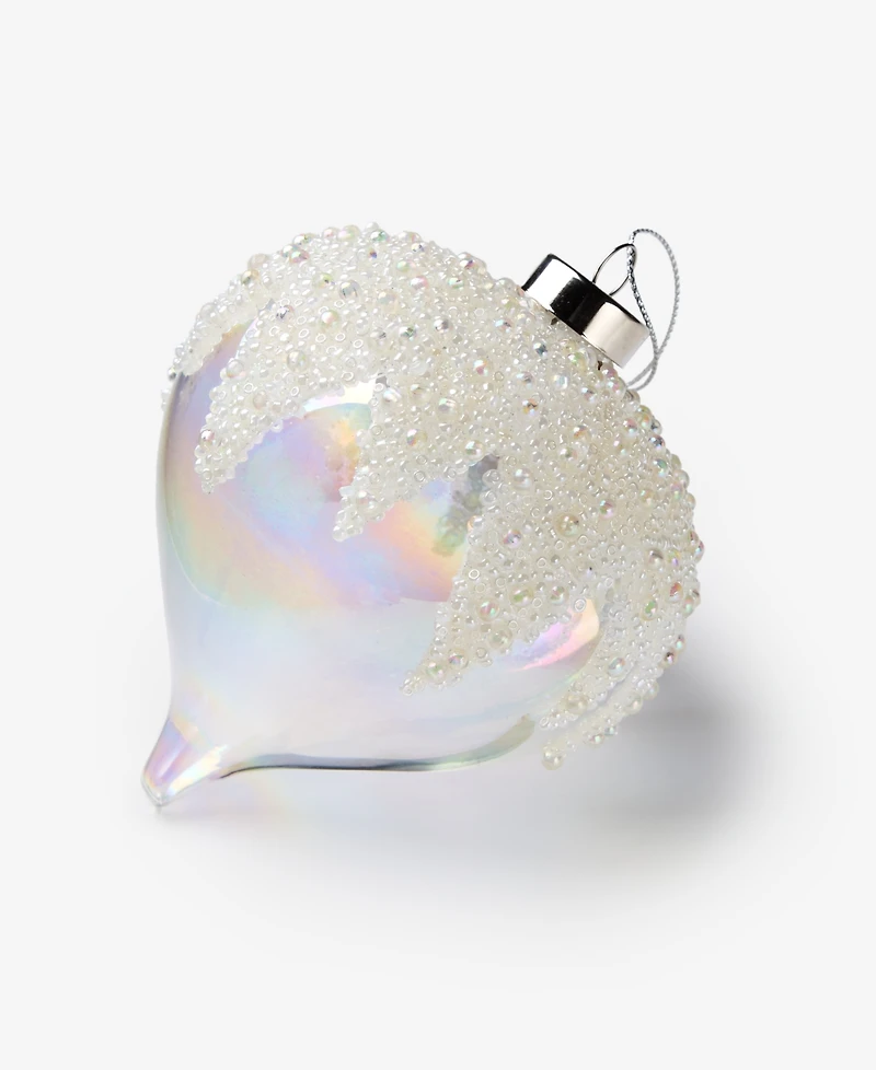 Holiday Lane Iced Delight Glass Ball Ornament with Beaded Dripping, Macy's Exclusive