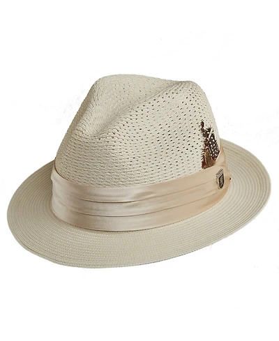 Stacy Adams Men's Solid Vent Paper Milan Fedora Hat