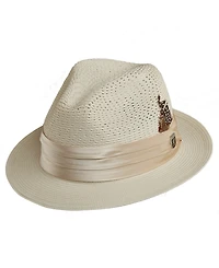 Stacy Adams Men's Solid Vent Paper Milan Fedora Hat