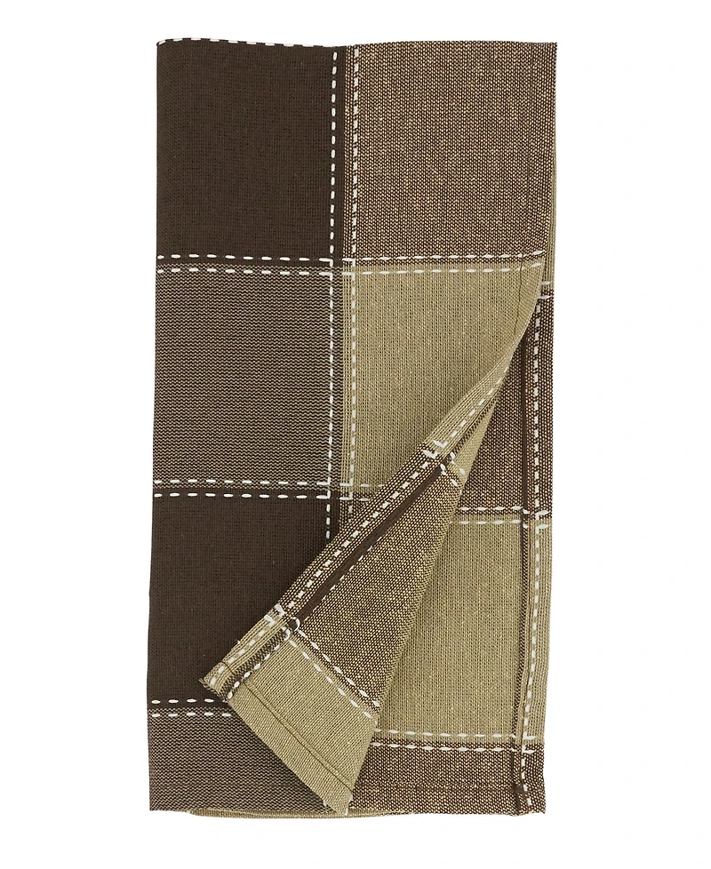 Saro Lifestyle Stitched Plaid Design Napkins, Set of 4