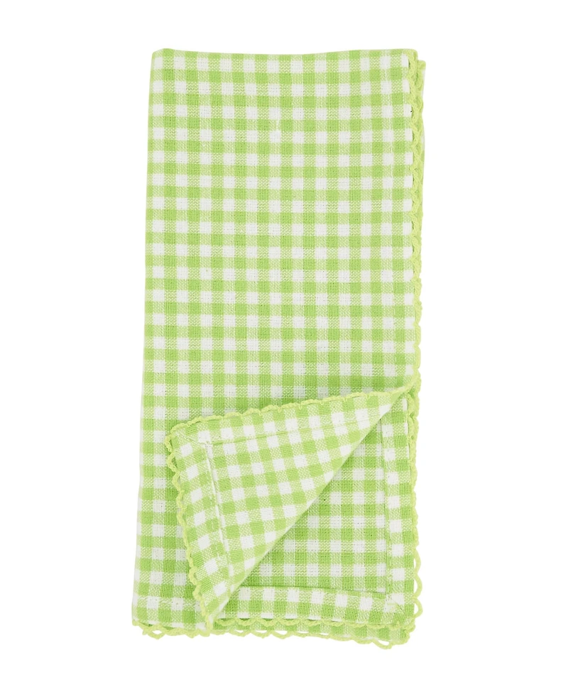 Saro Lifestyle Gingham Design Table Napkins, Set of 4