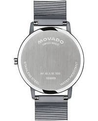 Movado Unisex Movado Face Swiss Quartz Ionic Plated Steel Watch 41mm