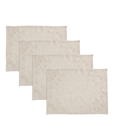 Saro Lifestyle Swirl Embroidered Placemats, Set of 4