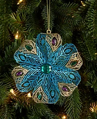 Holiday Lane Opulence Peacock Snowflake Ornament, Macy's Exclusive