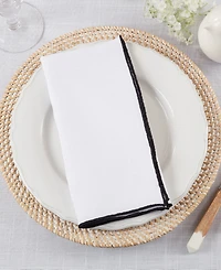 Saro Lifestyle Stonewashed Stitch Border Table Napkins, Set of 4