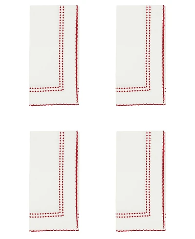 Saro Lifestyle Embroidered Border Table Napkins, Set of 4