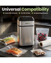 Airtight Double Seal Compact Upright Bag Food Vacuum Sealer with 12 Bags